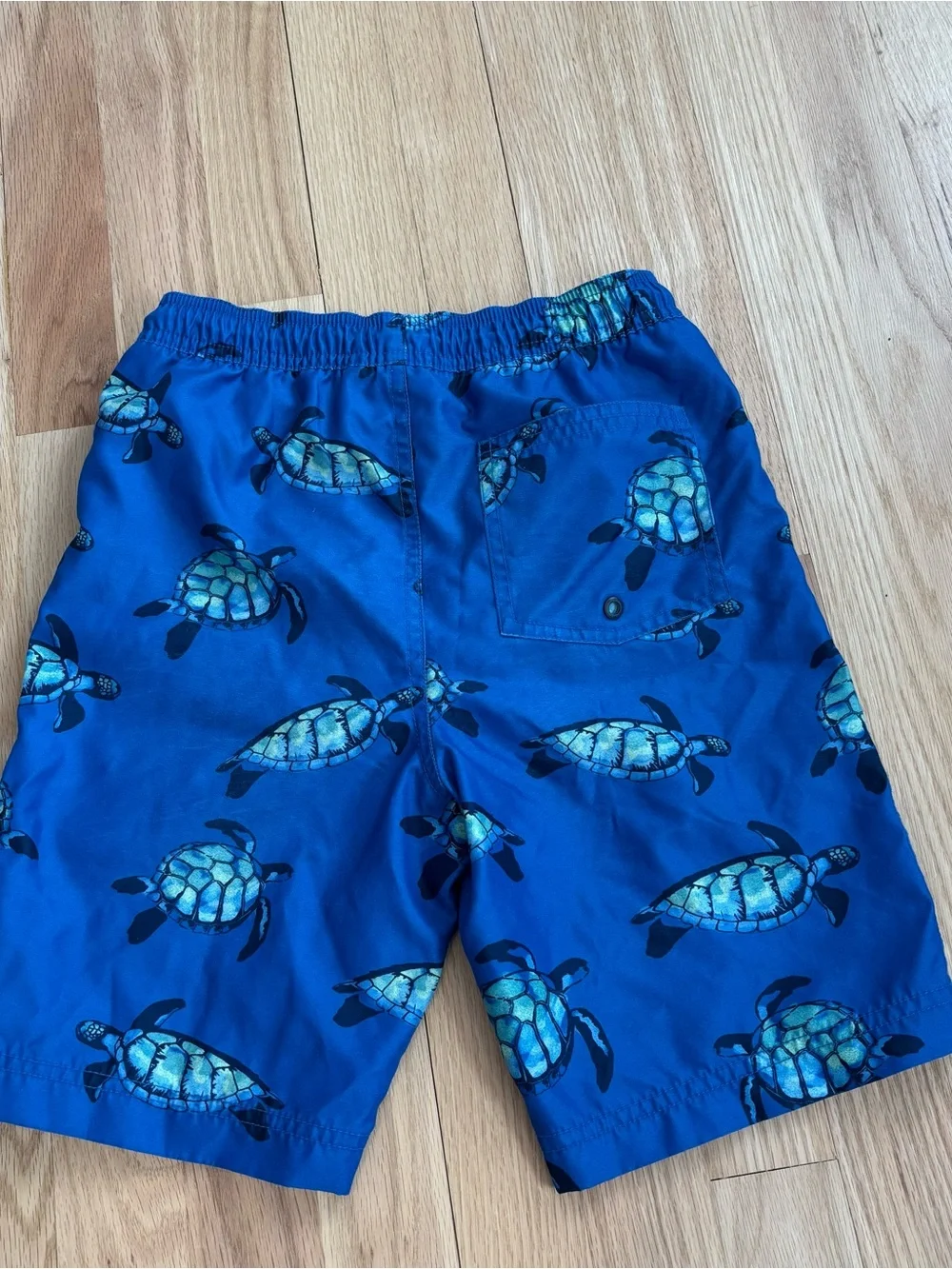 Tea Collection Blue Turtle Swim Shorts, Sz 8
